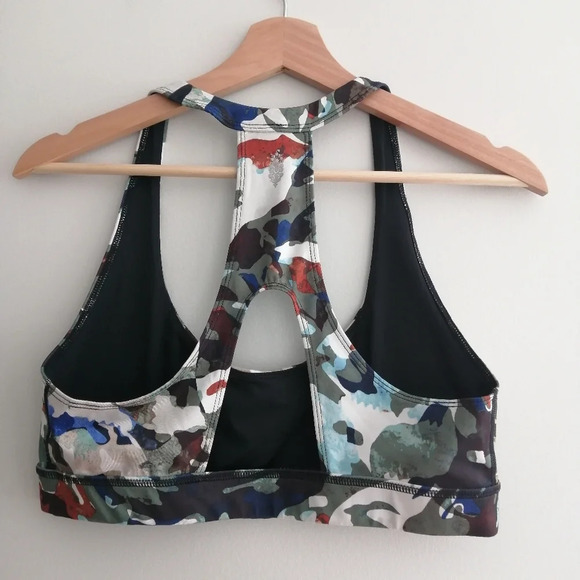 FP Free People Movement Daybreak Sports Bra Back Cutout Camo Print Large - Picture 5 of 16